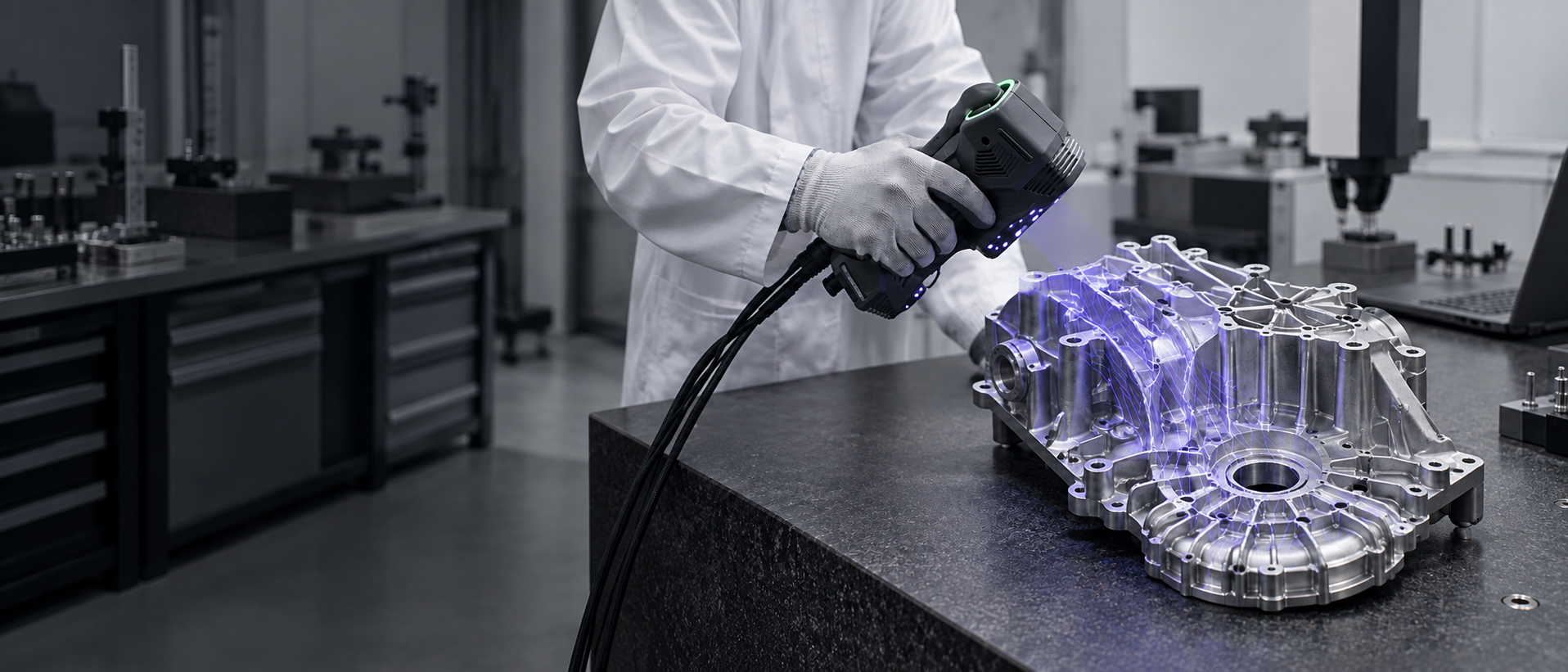 Handheld 3D scanning of a machined part